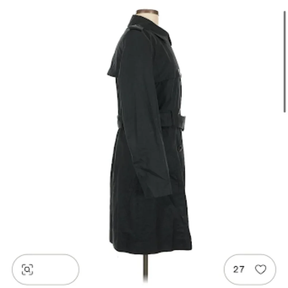 Banana Republic Black Trench Coat - Picture 5 of 6